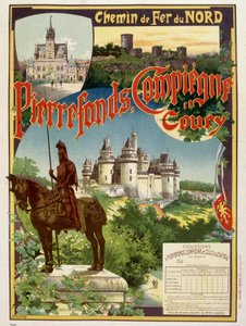 Pierrefonds, Compiègne and Coury - Cartaz publicitário da Railways du Nord, de G. Fraipont