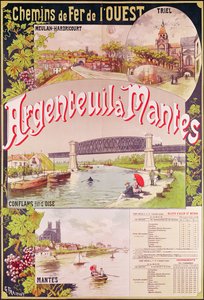 Cartaz publicitário da linha ferroviária ocidental de Argenteuil a Mantes