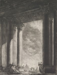 Uma vista do vestíbulo de Santa Maria Maggiore em Roma, 1765-67. de Georges François Blondel