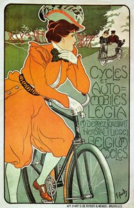 Cartaz publicitário Bicicletas Legia, Liège, Bélgica