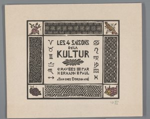 Capa para quatro estampas de horrores da Primeira Guerra Mundial
Les 4 saisons dela kultur (título da série sobre o objecto)
