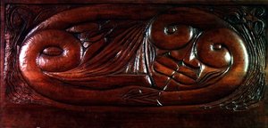 Existência, painel de cama de madeira, c.1894 (madeira)