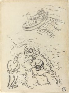 Estudo para "Os Pescadores" com Homens Esvaziando as Redes de Georges Lacombe