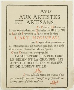 Aviso aos artistas e artesãos de Georges Lemmen