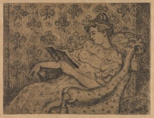 Mulher sentada lendo de Georges Lemmen