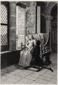 Ilustração de Georges Antoine Rochegrosse (1859-1938) para "The Burgraves" (primeira parte - cena III) drama histórico de Victor Hugo. de Georges Marie Rochegrosse