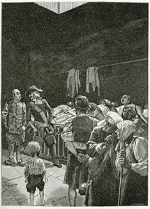 La Morgue - ilustração de Han d&39;Islande, século XIX (gravura de bw) de Georges Marie Rochegrosse