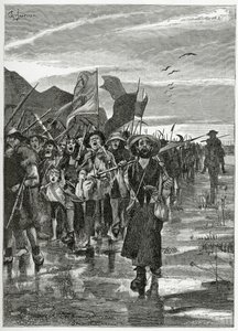 Le Torrent des rebelles - ilustração de Han d&39;Islande, século XIX (gravura de bw)