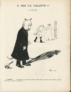 Ilustração de Georges Meunier (1869-1934) em Le Panache, ilustração da revista Royalist, 20/01/04 - Royalism, Religion Faith - Combes Emile, Devil - Animalisation de Georges Meunier