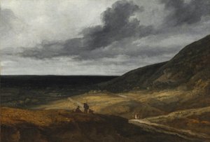 Paisagem perto de Paris, c.1840 (óleo sobre tecido) de Georges Michel