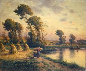 Paisagem Rural (óleo sobre tela) de Georges Philibert Charles Maroniez