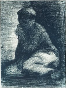 Um jovem agachado, c.1882 de Georges Pierre Seurat