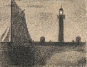 O farol em Honfleur, 1886. de Georges Pierre Seurat