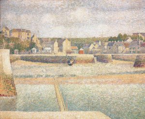 O porto exterior de Porten-Bessin na maré baixa de Georges Seurat