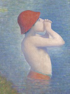Detalhe dos banhistas em Asnières, 1884 de Georges Seurat