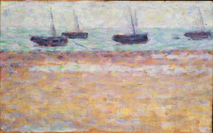 Porto de Grandcamp (quatro barcos) de Georges Seurat