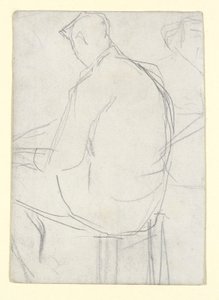 Homem sentado em um banquinho de Georges Seurat