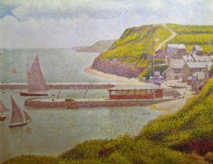 Porten-Bessin, porto exterior, maré alta (Calvados) de Georges Seurat