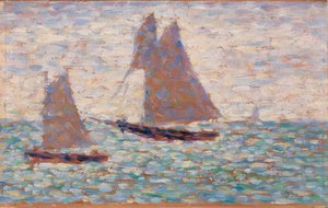 Dois veleiros em Grandcamp de Georges Seurat