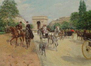 Cavaleiros e Carruagens na Avenida da Madeira, 1910