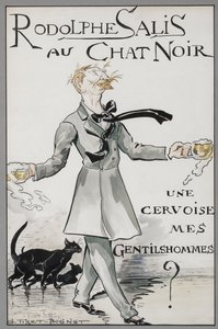 Rodolphe Salis com o Gato Preto, c. 1890. de Georges Tiret Bognet