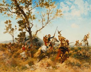 Um partido árabe de falcões, 1907