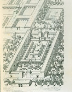 Etching mostrando uma perspectiva de um edifício em Tell el-Amarna de Georges Perrot (1832-1914) e Charles Chipiez (1835-1901) de Georges and Chipiez Charles Perrot