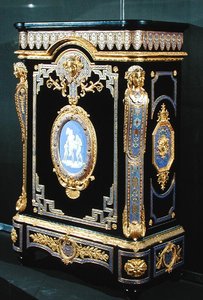 Aparador, c.1855 (ébano, bronze e esmalte pintado) de Georges and Legost Achille (fl.1855) Monbro