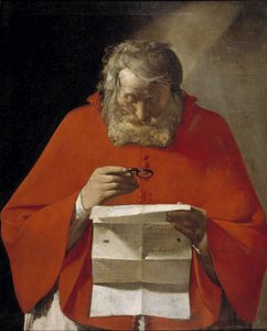 São Jerônimo lendo uma carta, ca. 1628-1629 de Georges de La Tour