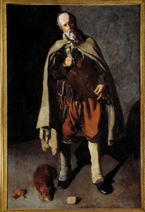 O velho cão. Pintura de George of the Tower (1593-1652) de Georges de La Tour