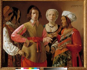O cartomante Pintura por Georges de La Tour (1593-1652) cerca de 1630, Sun. 1,01x1,23 m Nova Iorque. Museu Metropolitano