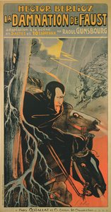 Cartaz publicitando uma produção em Paris de "La Damnation de Faust" de Hector Berlioz, c.1910 (litografia a cores) de Georges pseudonym of Edmond Vernier Dola