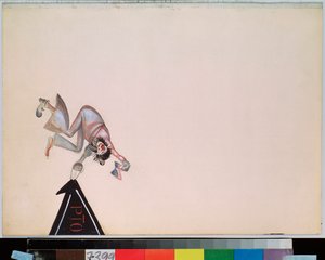 Desenho de palco para a opereta Girofle Girofla, de Charles Lecocq (1832-1918) - Obra de Georgi Bogdanovich Yakulov (1884-1928), guache sobre papel de Georgy Bogdanovich Yakulov