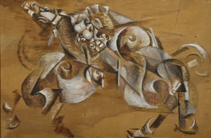 Leão atacando um cavalo, 1917-1918