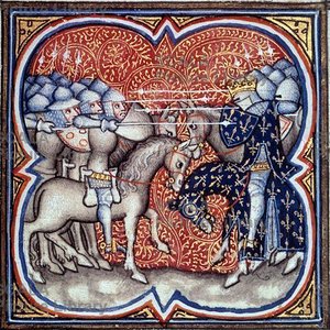 Carlos Martel em luta contra os sarracenos em Tours-Poitiers em 732, Grandes Crónicas de França (27408010460) de Georgia Levan Ramishvili from Tbilisi