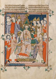 Coroação de Eduardo II a partir do Apocalipse, Visio Sancti Pauli, MS 020, Corpus Christi College, Cambridge, 1300-25 (28252729249) de Georgia Levan Ramishvili from Tbilisi