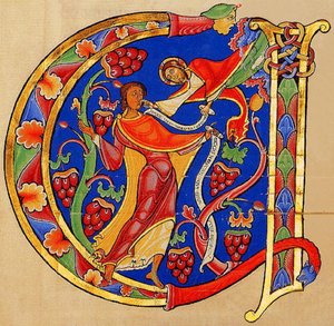 Deus dirigindo-se a Jeremias, Winchester Bible, 1160-75 (22797800517)