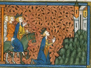 Luís IX em peregrinação a Nazaré, de Chroniques de France ou de St Denis, século XIV (22528526100)