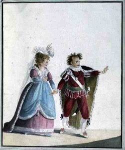 John Edwin (1749-90) e Sarah Siddons (1755-1831) (aguarela sobre papel) de Georgiana Jane Keate