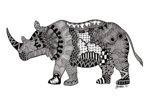 O Rinoceronte, 2015 (tinta sobre cartão de bristol)