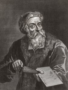 Ticiano. Retrato. (impressão) de Gerard (after) Edelinck