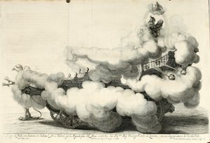 Disputa da vitória no ar e na água. Festa alegre a cavalo - A carruagem (1667) de Gerard Bouttats
