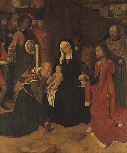 Adoração dos Reis Magos, c.1490 (óleo sobre tela) de Gerard David