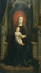 Madona Entronizada com Criança ou Madona das Uvas, painel central da Cervara Altarpiece de Gerard David