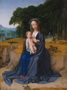 O resto da fuga para o Egito, c.1512-15 (óleo sobre madeira) de Gerard David