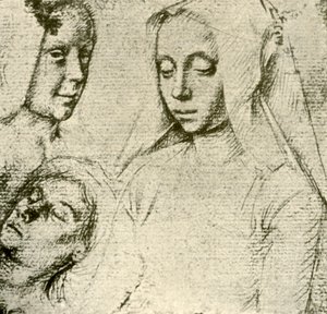 Três mulheres chefes, final do século XV-início do século XVI, 1908. de Gerard David