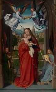 Virgem e Menino com quatro anjos, ca. 1510-15. de Gerard David