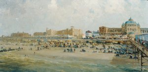 Um dia de Verão na praia de Scheveningen junto ao Kurhaus (óleo sobre tela) de Gerard Delfgaauw