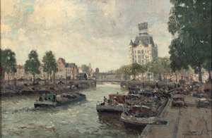 Uma vista da Witte Huis, Roterdão (óleo sobre tela) de Gerard Delfgaauw