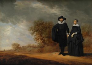 Burgomaster Cornelis Damasz. van der Gracht e sua esposa, Jopken Jacobs, em uma paisagem de Gerard Donck